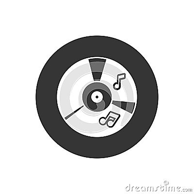 CD music icon in flat style. Vector Vector Illustration