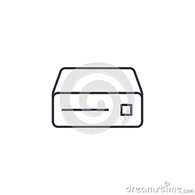 Cd player, console, DVD, cd-rom thin line icon. Linear vector symbol Vector Illustration