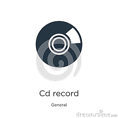 Cd record icon vector. Trendy flat cd record icon from general collection isolated on white background. Vector illustration can be Vector Illustration