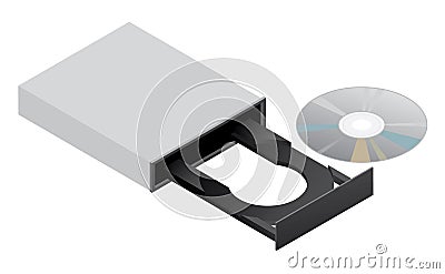 CD ROM DVD Disk Drive Isolated Vector Illustration Vector Illustration