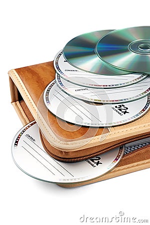 Cd-roms with pouch Stock Photo