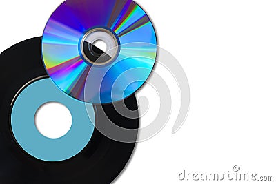 CD and vinyl single Stock Photo