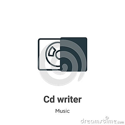 Cd writer outline vector icon. Thin line black cd writer icon, flat vector simple element illustration from editable music concept Vector Illustration