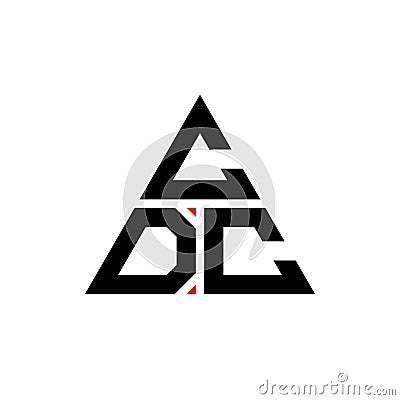 CDC triangle letter logo design with triangle shape. CDC triangle logo design monogram. CDC triangle vector logo template with red Vector Illustration
