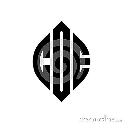 CDE circle letter logo design with circle and ellipse shape. CDE ellipse letters with typographic style. The three initials form a Vector Illustration