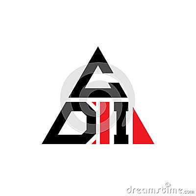 CDI triangle letter logo design with triangle shape. CDI triangle logo design monogram. CDI triangle vector logo template with red Vector Illustration