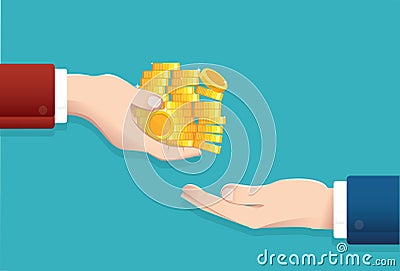 Businessman give money , salary concept vector illustration EPS10 Vector Illustration