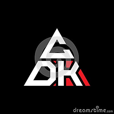 CDK triangle letter logo design with triangle shape. CDK triangle logo design monogram. CDK triangle vector logo template with red Vector Illustration