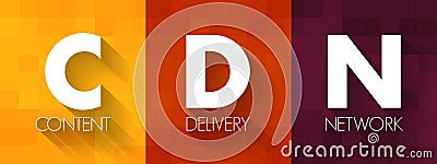 CDN - Content Delivery Network is a geographically distributed network of proxy servers and their data centers, acronym concept Stock Photo