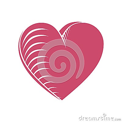 Heart, graphic monochrome image Vector Illustration