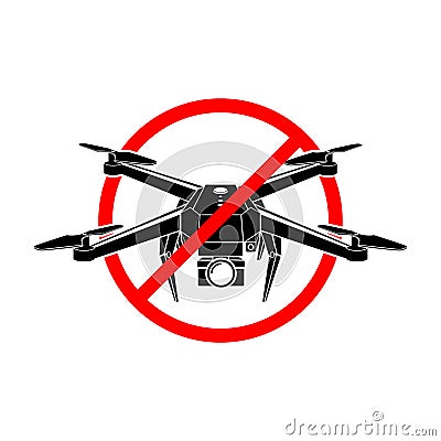 No drone zone sign. No drones icon vector Vector Illustration