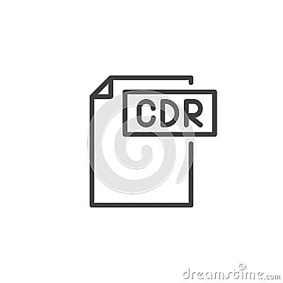 Cdr format document line icon Vector Illustration