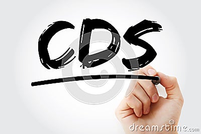 CDS - Credit Default Swap acronym with marker, business concept background Stock Photo