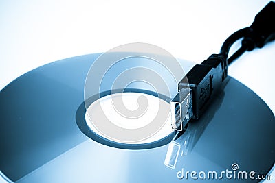 Cds and usb devise Stock Photo