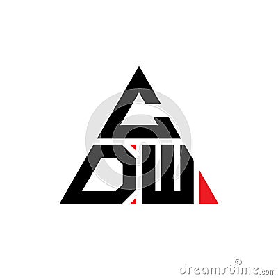 CDW triangle letter logo design with triangle shape. CDW triangle logo design monogram. CDW triangle vector logo template with red Vector Illustration