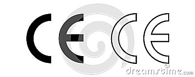 CE mark, CE symbol isolated on white background. vector illustration Vector Illustration