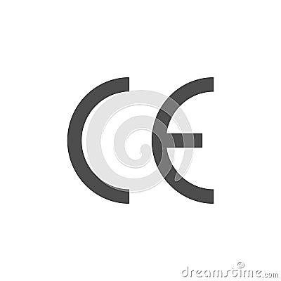 CE marking glyph package icon isolated on white Vector Illustration