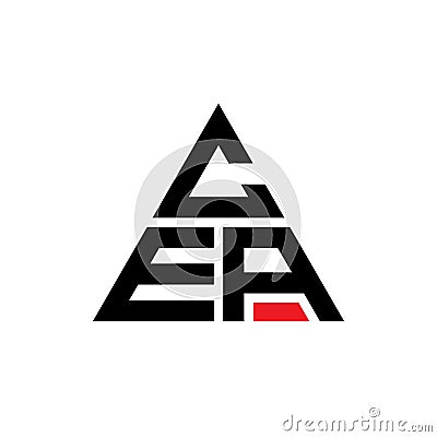CEA triangle letter logo design with triangle shape. CEA triangle logo design monogram. CEA triangle vector logo template with red Vector Illustration