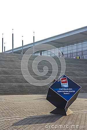 CeBIT Exhibition Fairground Grounds in Hanover in Germany Editorial Stock Photo