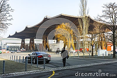 CeBIT Exhibition Fairground Grounds in Hanover in Germany Editorial Stock Photo