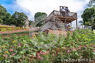 Tourists taking commemorative photos at Sirao Garden, Cebu city , Philippines Editorial Stock Photo