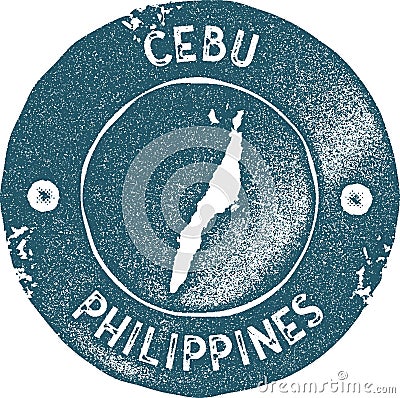 Cebu map vintage stamp. Vector Illustration