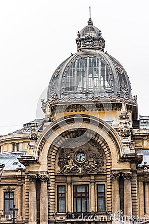 The CEC Palace in Bucharest, Romania, built in 1900 and situated on Calea Victoriei opposite the National Museum of Romanian Editorial Stock Photo