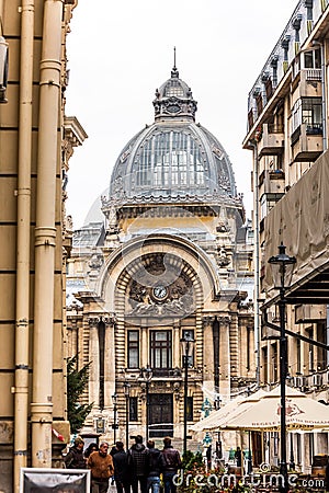 The CEC Palace in Bucharest, Romania, built in 1900 and situated on Calea Victoriei opposite the National Museum of Romanian Editorial Stock Photo