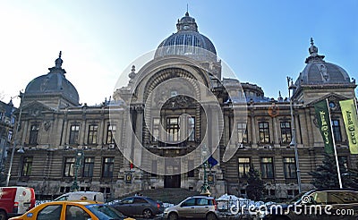 The CEC palace, Bucharest Romania Editorial Stock Photo