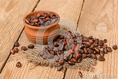 Cedar nuts Stock Photo