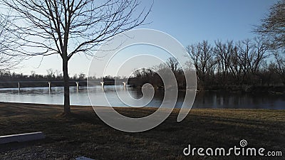 Cedar River Bridge Stock Photo