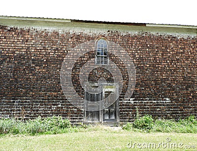 Cedar Shake sided vintage building in NYS Stock Photo