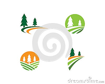 Cedar tree Logo template Vector Illustration