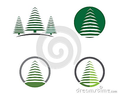 Cedar tree Logo template Vector Illustration