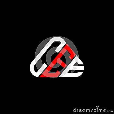 CEE letter logo creative design with vector graphic, CEE simple and modern logo in round triangle shape Vector Illustration