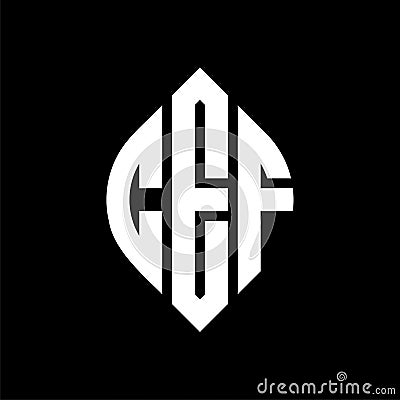 CEF circle letter logo design with circle and ellipse shape. CEF ellipse letters with typographic style. The three initials form a Vector Illustration