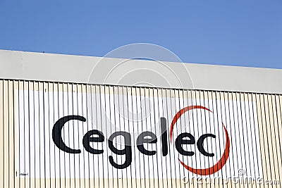 Cegelec logo on a building Editorial Stock Photo