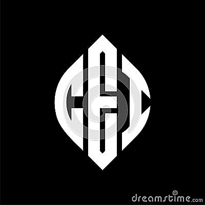 CEI circle letter logo design with circle and ellipse shape. CEI ellipse letters with typographic style. The three initials form a Vector Illustration