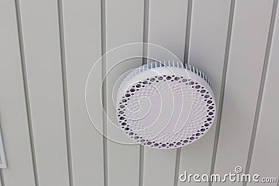 Ceiling access point wifi. wireless router for network,hang on the ceiling. world wide network technology. Stock Photo