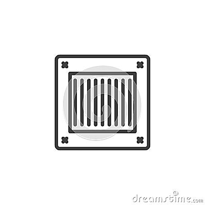 Ceiling air conditioner line icon Vector Illustration