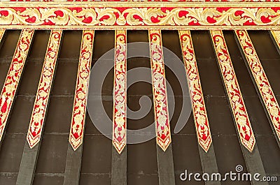 Ceiling with beautiful ornament in Yogyakarta Sultanate Palace Stock Photo