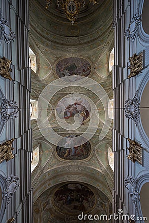 Ceiling of church of Mariahilf Stock Photo