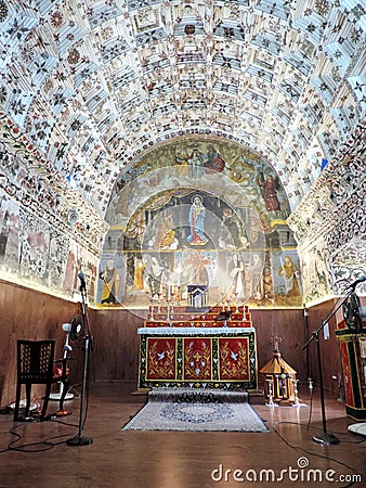 Ceiling design inside St. Johns Orthodox Syrian Church Kumarakom, Kerala, India Editorial Stock Photo