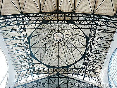 The ceiling and dome in the indoor market. The building was built in 1916. City Saratov, Russia Stock Photo