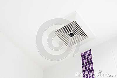 The ceiling fan in the bathroom Stock Photo