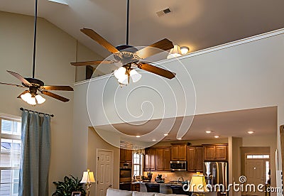 Ceiling Fans in New House Stock Photo