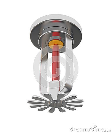 Ceiling Fire Sprinkler isolated on white Cartoon Illustration