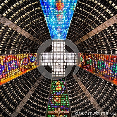 Ceiling inside the metropolitan cathedral Stock Photo