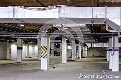 Ceiling insulation, ventilation system air ducts Stock Photo