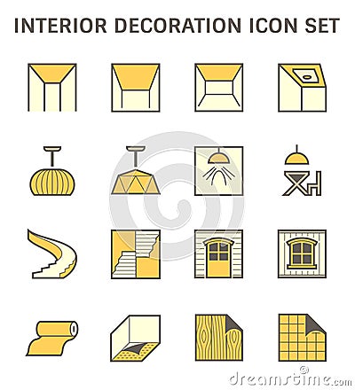 Ceiling and interior decoration icon Vector Illustration